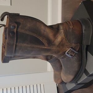 Harley Davidson Distressed Genuine Leather Boots Size 8